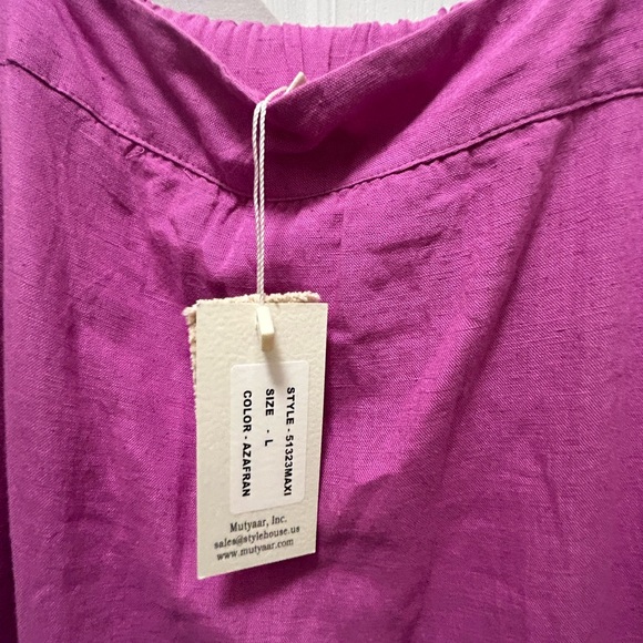 Sim & Sam Easter Maxi dress LINEN blend NWT large Spring midi - Picture 3 of 6